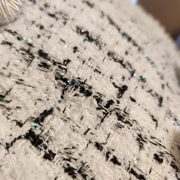 Double Breasted Ruffle Hem Tweed Dress (Medium) - Picture 9 of 9